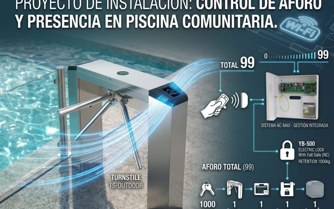 Controles de accesos Valencia: AC-MAX en piscina con control de aforo