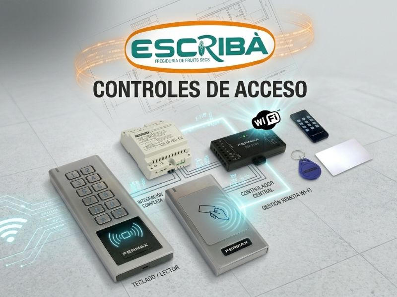 Controles de acceso de Fermax instalados en la empresa de frutos secos Escribá